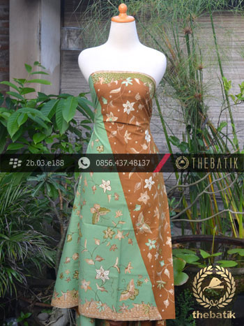 Kain Batik Tulis Motif Pagi Sore Hijau Buketan