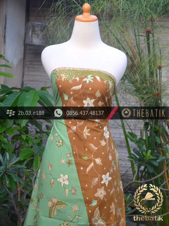 Kain Batik Tulis Motif Pagi Sore Hijau Buketan