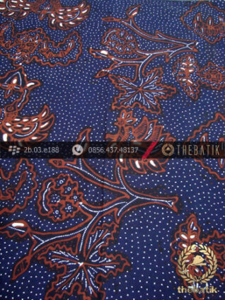 Kain Batik Tulis Motif Wahyu Tumurun Latar Biru Dongker