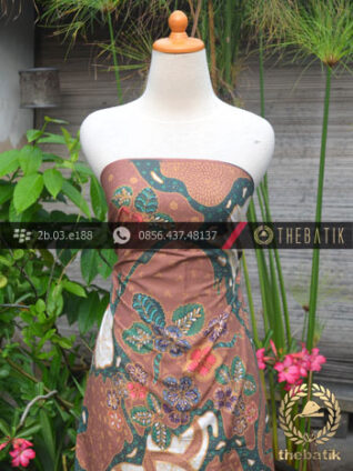 Batik Cap Tulis Pesisir Motif Pulau Kombinasi Coklat