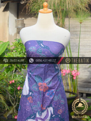 Batik Cap Tulis Pesisir Motif Pulau Kombinasi Ungu