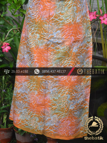 Batik Cap Motif Gradasi Kontemporer Jingga