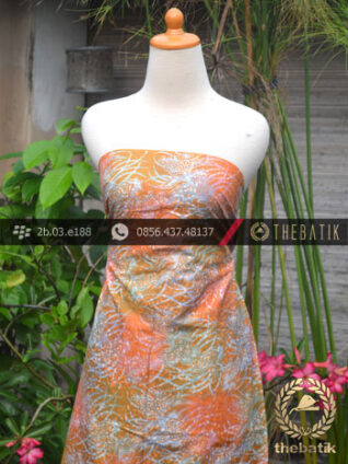 Batik Cap Motif Gradasi Kontemporer Jingga