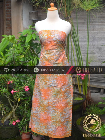 Batik Cap Motif Gradasi Kontemporer Jingga