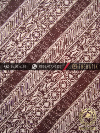 Batik Cap Jogja Motif Parang Seling Kawung Coklat