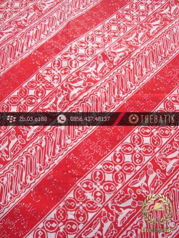 Batik Cap Jogja Motif Parang Seling Kawung Merah