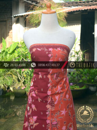 Sarung Batik Tulis Motif Pesisir Merah Jambon
