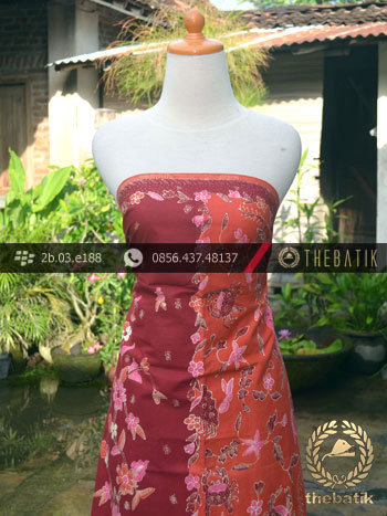 Sarung Batik Tulis Motif Pesisir Merah Jambon