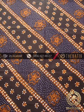 Batik Tulis Jogja Motif Lereng Kembang Latar Hitam