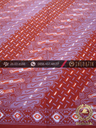 Batik Cap Tulis Motif Lereng Kelir Ungu Merah