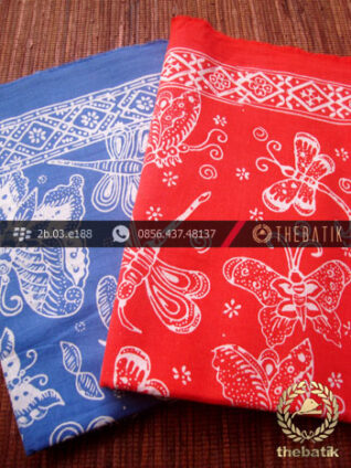 Harga Kain Batik Murah / Paket Kain Batik Merah Biru