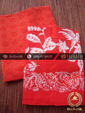 Paket Batik Kombinasi Bahan Dobi Merah