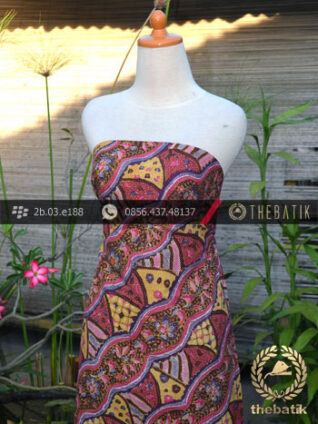 Batik Tulis Motif Lereng Kontemporer Pink Kuning
