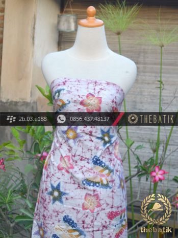 Batik Tulis Remukan Colet Kupu-Kupu Latar Putih