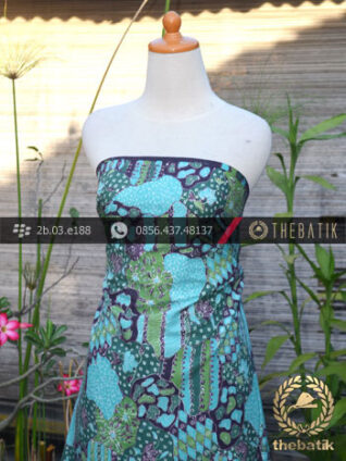 Batik Tulis Motif Sekarjagad Kontemporer Hijau Tosca