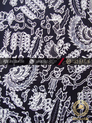 Kain Batik Tulis Jogja Motif Sri Kuncoro Latar Hitam