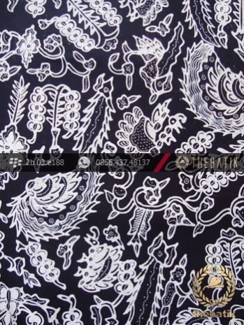 Kain Batik Tulis Jogja Motif Sri Kuncoro Latar Hitam