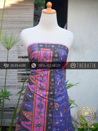 Sarung Batik Tulis Motif Tumpal Ungu Jambon