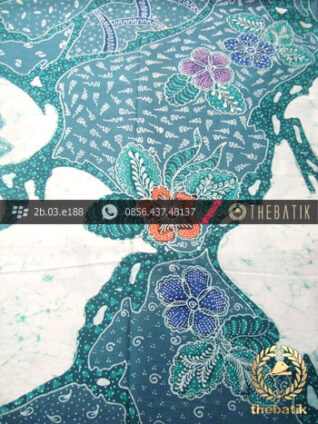 Kain Batik Cap Tulis Motif Pulau Kombinasi Tosca