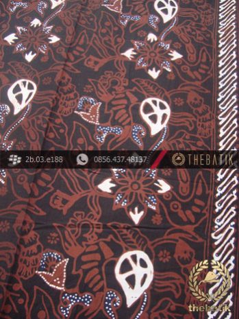 Kain Batik Cap Tulis Motif Ceplok Kembang Sogan