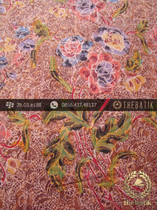 Kain Batik Cap Tulis Motif Buket Pesisiran Merah