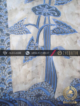 Kain Batik Tulis Warna Alam Indigo Motif Daun Talas