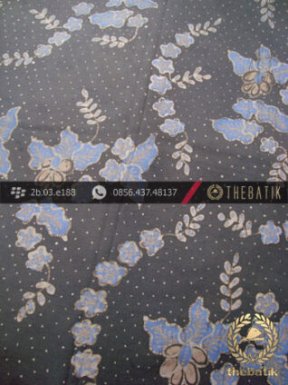 Kain Batik Tulis Warna Alam Indigo Kembang Abu-Abu