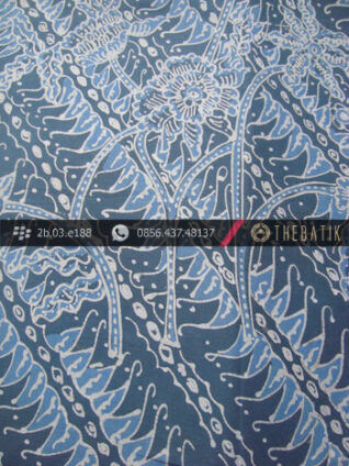 Kain Batik Tulis Warna Alam Indigo Motif Parang Buketan