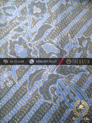 Kain Batik Tulis Warna Alam Indigo Motif Parang Buketan-2
