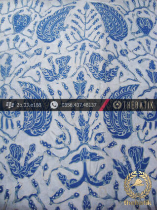 Kain Batik Tulis Warna Alam Indigo Motif Sido Asih