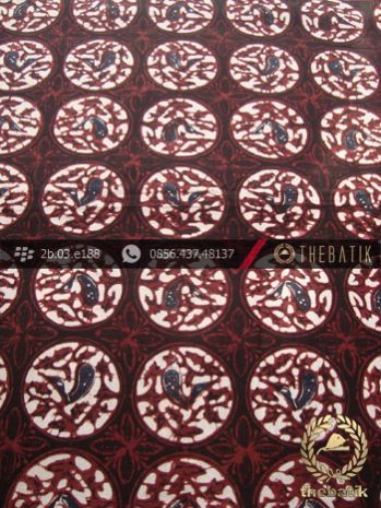 Kain Batik Klasik Jogja Motif Ceplok Bola Sogan