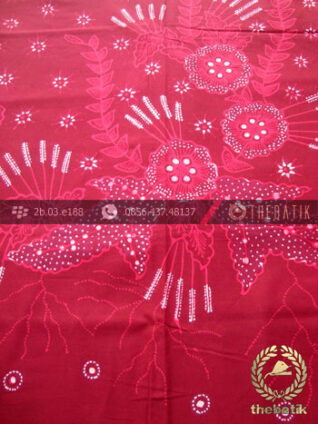 Batik Tulis Jogja Motif Buketan Kupu Merah