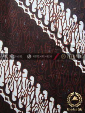 Kain Batik Klasik Jogja Motif Parang Sobrah Seling Hitam