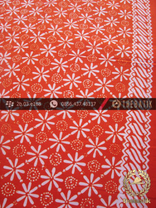 Kain Batik Cap Motif Kembang Jeruk Jingga