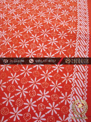 Kain Batik Cap Motif Kembang Jeruk Jingga