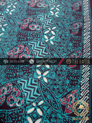 Kain Batik Cap Tulis Motif Ceplok Kombinasi Tosca