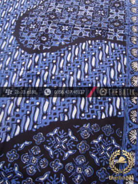 Kain Batik Cap Tulis Motif Pulau Klithik Kombinasi Biru