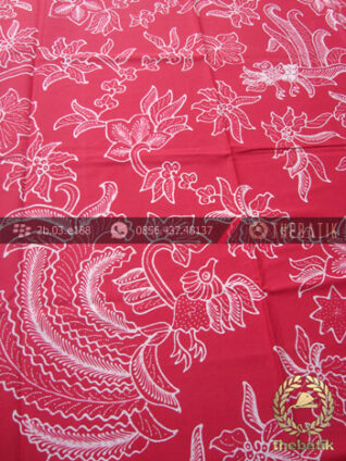 Kain Batik Tulis Jogja Motif Cendrawasih Merah