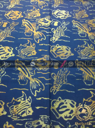 Kain Batik Modern Motif Ikan Biru
