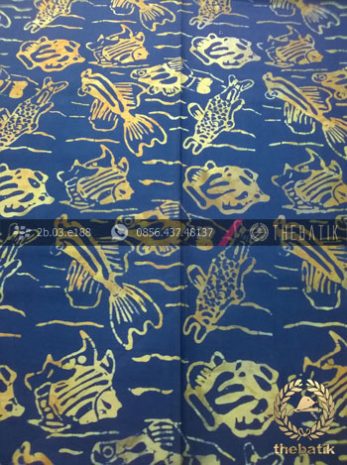 Kain Batik Modern Motif Ikan Biru