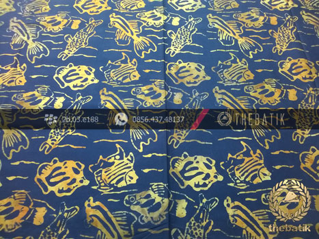 Kain Batik Modern Motif Ikan Biru