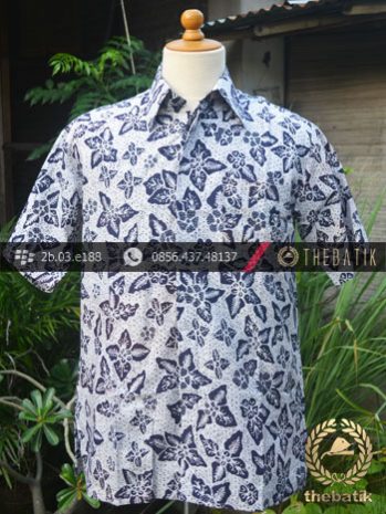 Kemeja Batik Tulis Motif Bantulan Hitam Putih
