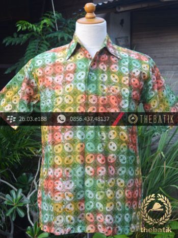 Kemeja Batik Modern Motif Kawung Gradasi