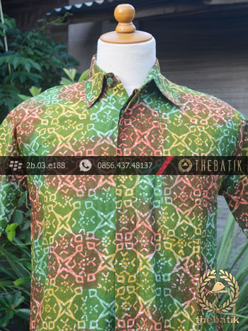 Kemeja Batik Modern Motif Hijau Gradasi