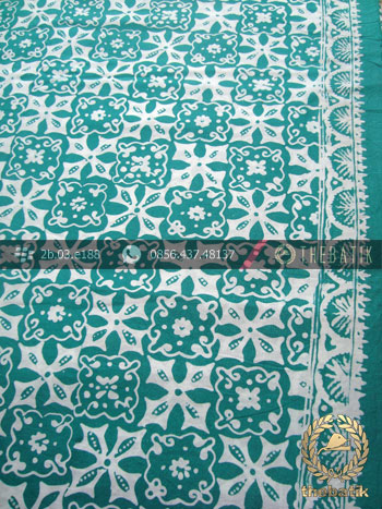 Batik Cap Motif Ceplok Matahari Hijau Kelengan