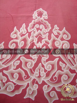 Kain Batik Tulis Cirebon Motif Megamendung Maroon