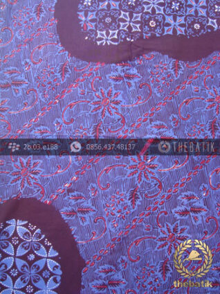Kain Batik Cap Tulis Motif Pulau Kombinasi Biru