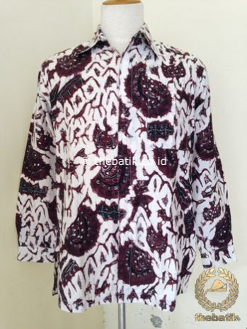 Kemeja Batik Tulis Motif Semen Romo Latar Putih