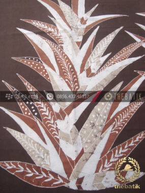 Kain Batik Warna Alam Tulis Motif Daun Pandan Coklat
