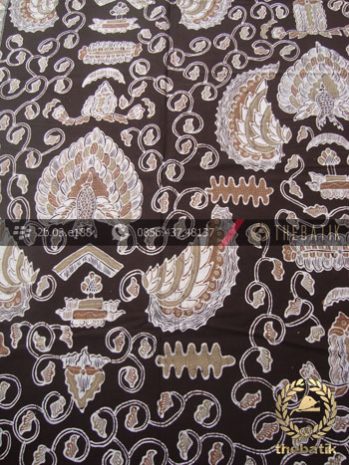 Kain Batik Warna Alam Tulis Motif Semen Latar Hitam